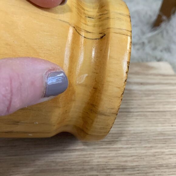 Hand Turned Artist Signed Wooden Cup - Picture 8 of 17